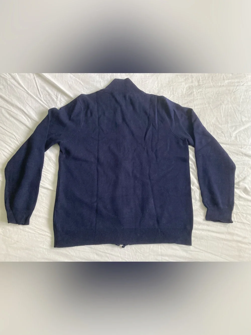 Mens Navy Viscose Cardigan Threadbare Size L